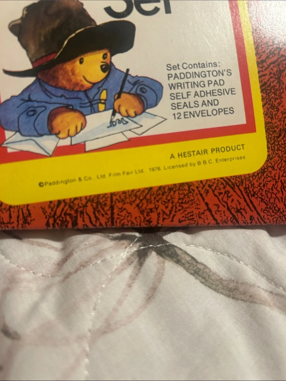 Rare Vintage Paddington's writing set with paper suitcase collectible 1976